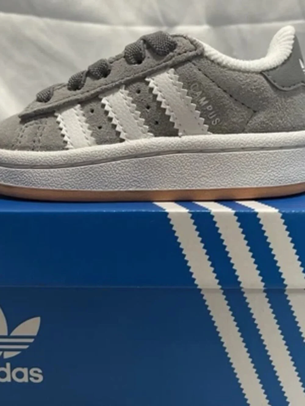 Adidas Originals Campus 00s EL Toddler Shoes Gray White Suede Gum Sole Size 5K